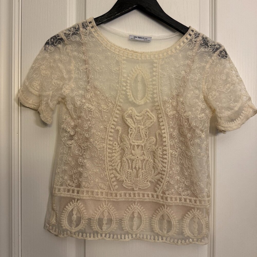 Flower Lace/Mesh Blouse